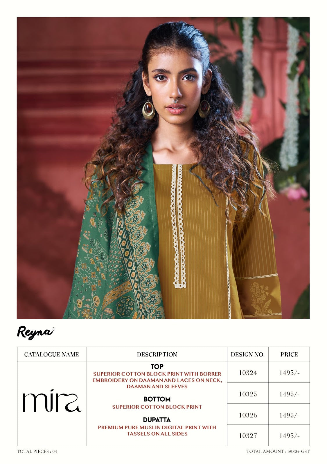 Mira Reyna Cotton Pant Style Suits Exporter India