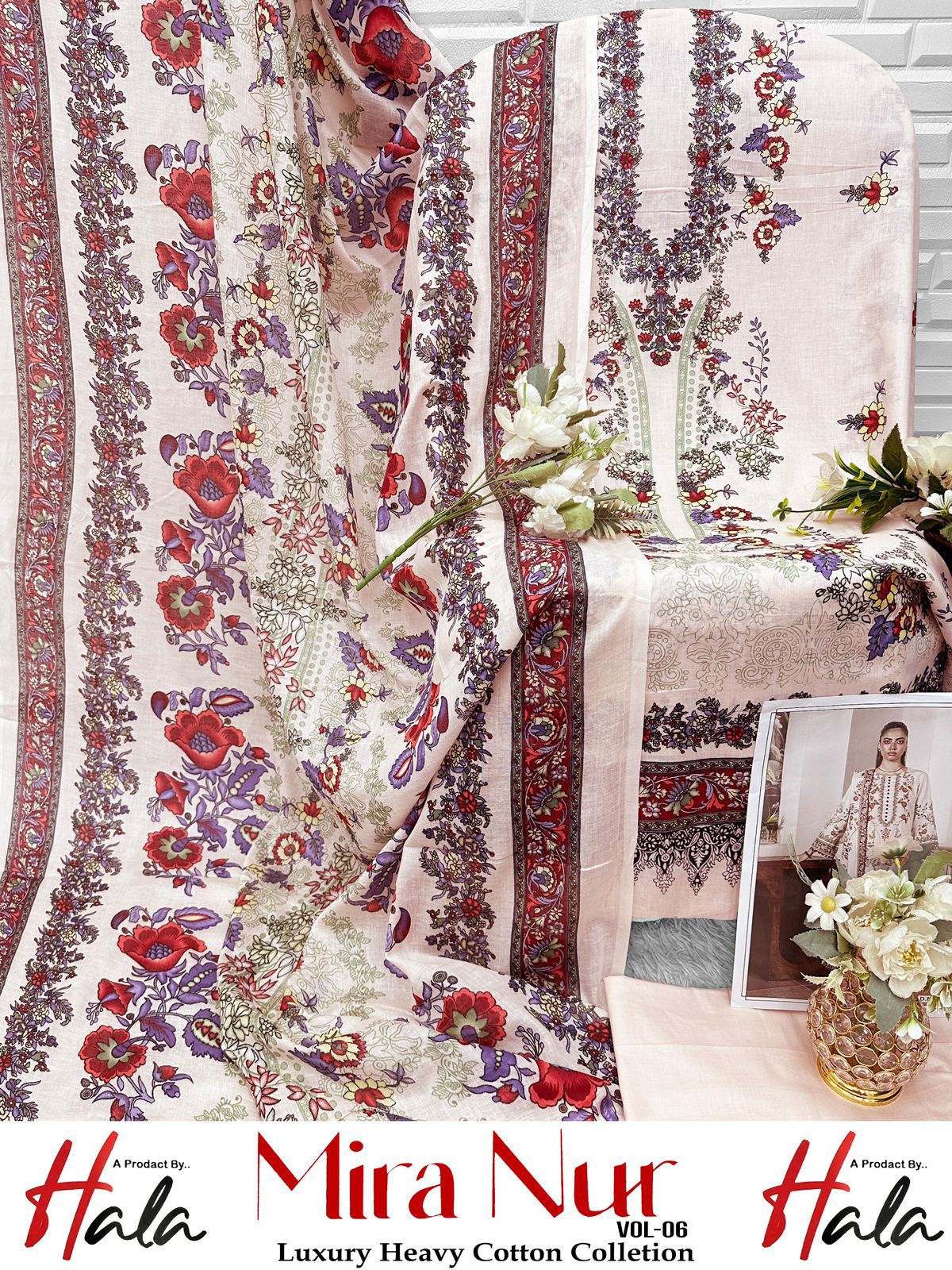 Mira Nur Vol 6 Hala Lawn Cotton Open Pictures Karachi Salwar Suits Manufacturer Gujarat