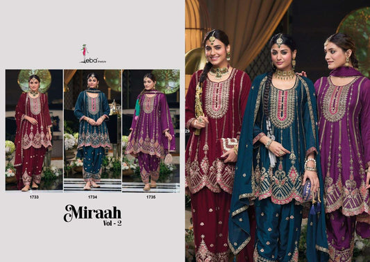 Miraah Vol 2 Eba Lifestyle Chinon Afghani Readymade Suit Exporter India