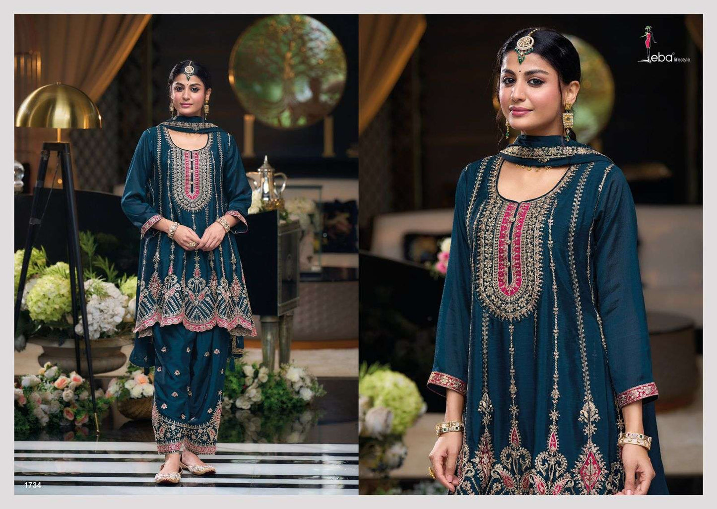 Miraah Vol 2 Eba Lifestyle Chinon Afghani Readymade Suit Exporter India