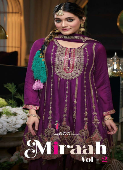 Miraah Vol 2 Eba Lifestyle Chinon Afghani Readymade Suit Exporter India