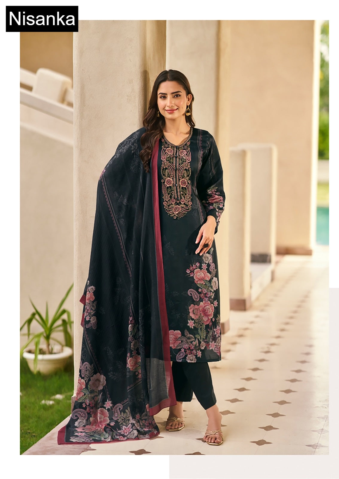 Miraal Nisanka Lawn Karachi Salwar Suits Wholesaler Ahmedabad