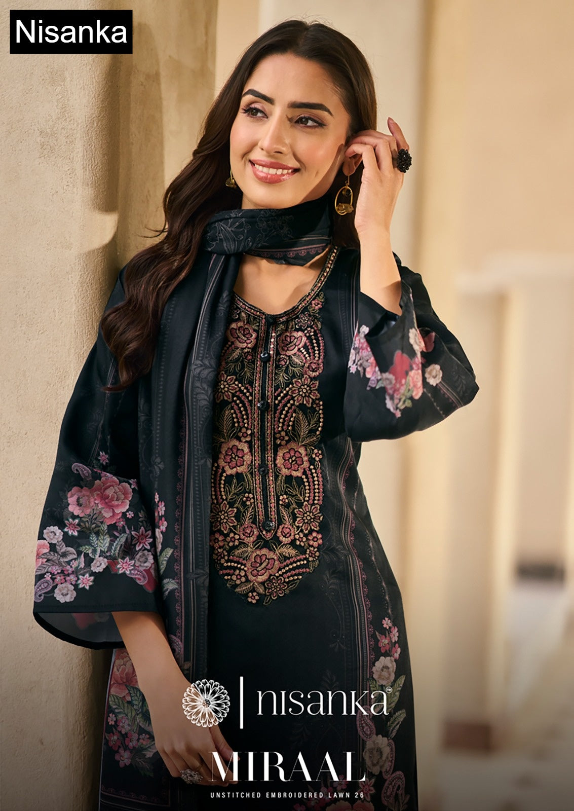Miraal Nisanka Lawn Karachi Salwar Suits Wholesaler Ahmedabad