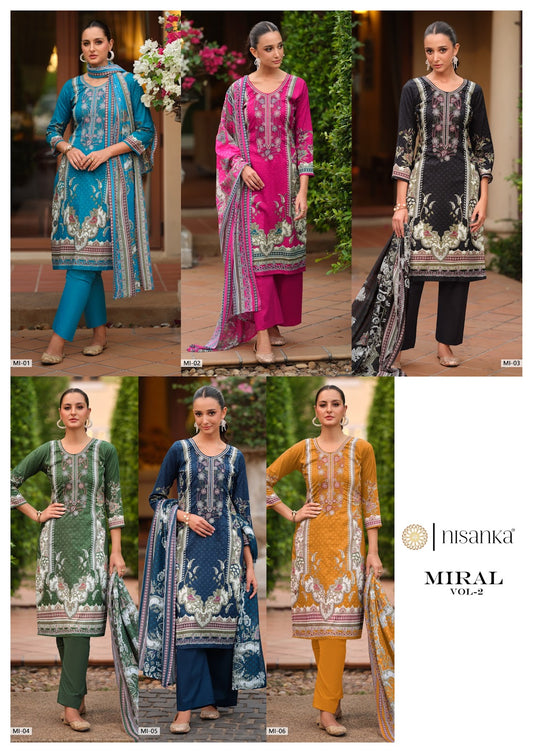 Miraal Vol 2 Nisanka Lawn Karachi Salwar Suits Supplier