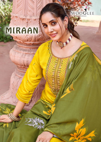 Miraan Wooglee Rayon Readymade Plazzo Style Suits Wholesale