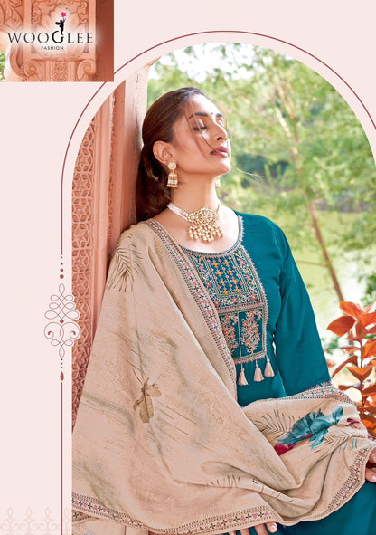 Miraan Wooglee Rayon Readymade Plazzo Style Suits Wholesale