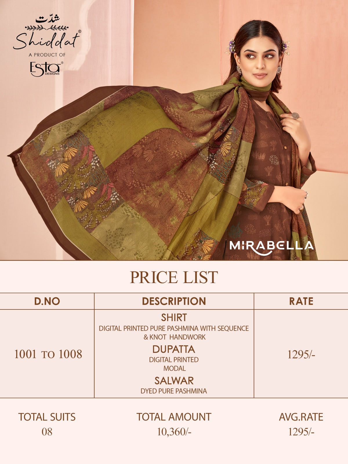 Mirabella Esta Shiddat Pashmina Suits Exporter India