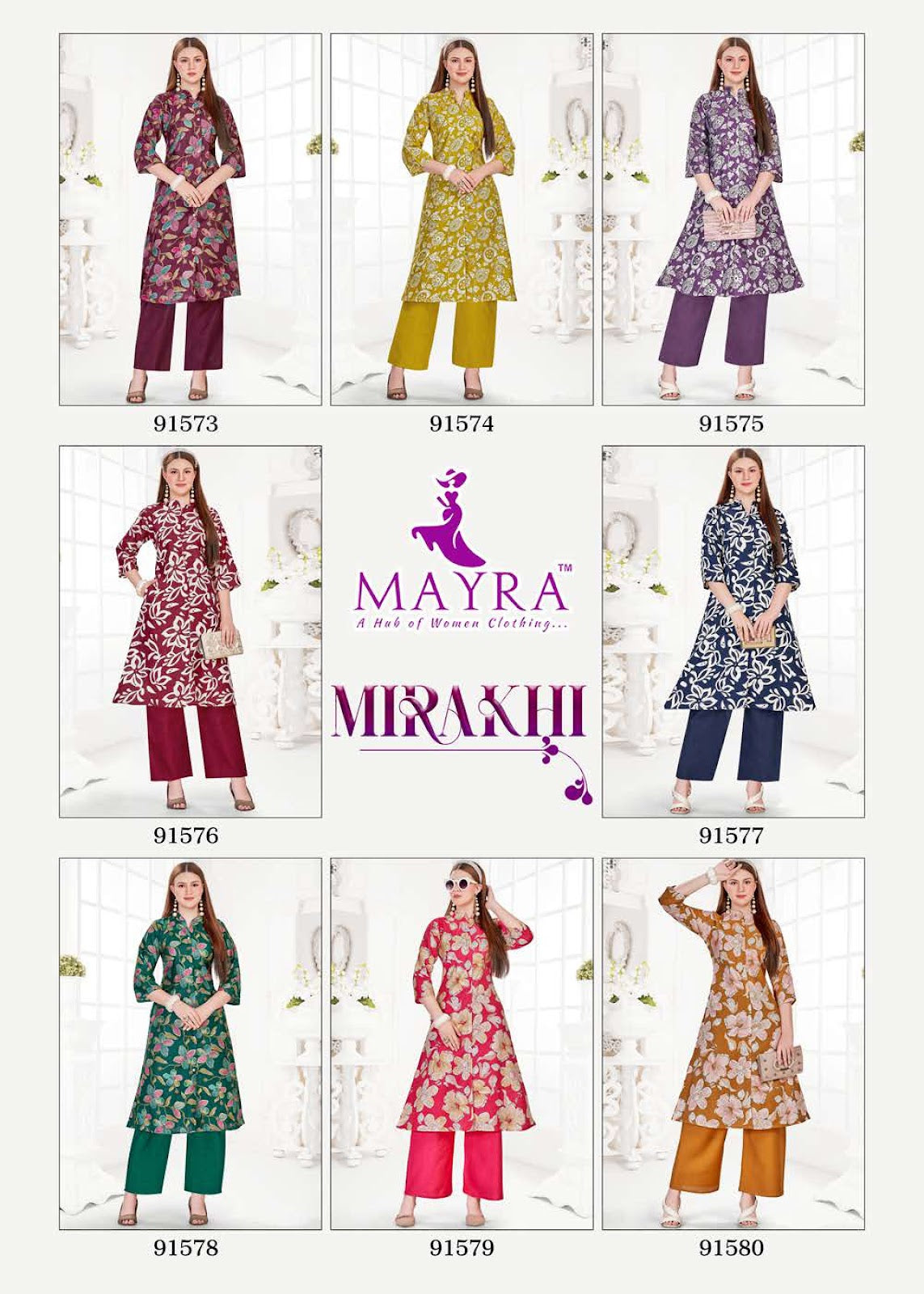 Mirakhi Mayra Vertican Kurti Pant Set Supplier Gujarat