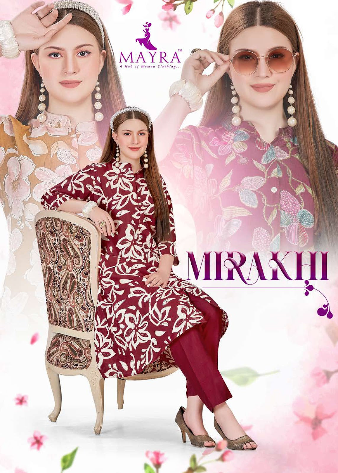 Mirakhi Mayra Vertican Kurti Pant Set Supplier Gujarat