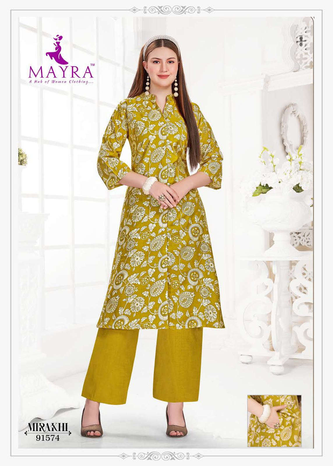 Mirakhi Mayra Vertican Kurti Pant Set Supplier Gujarat