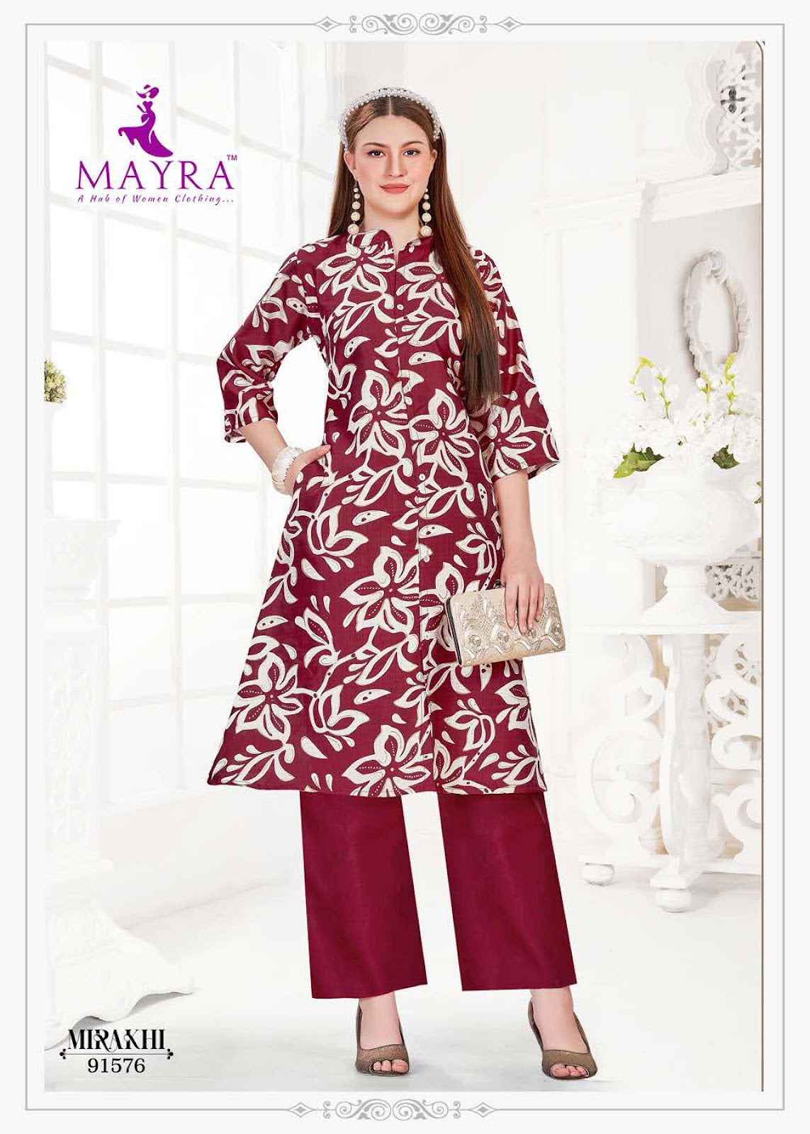 Mirakhi Mayra Vertican Kurti Pant Set Supplier Gujarat