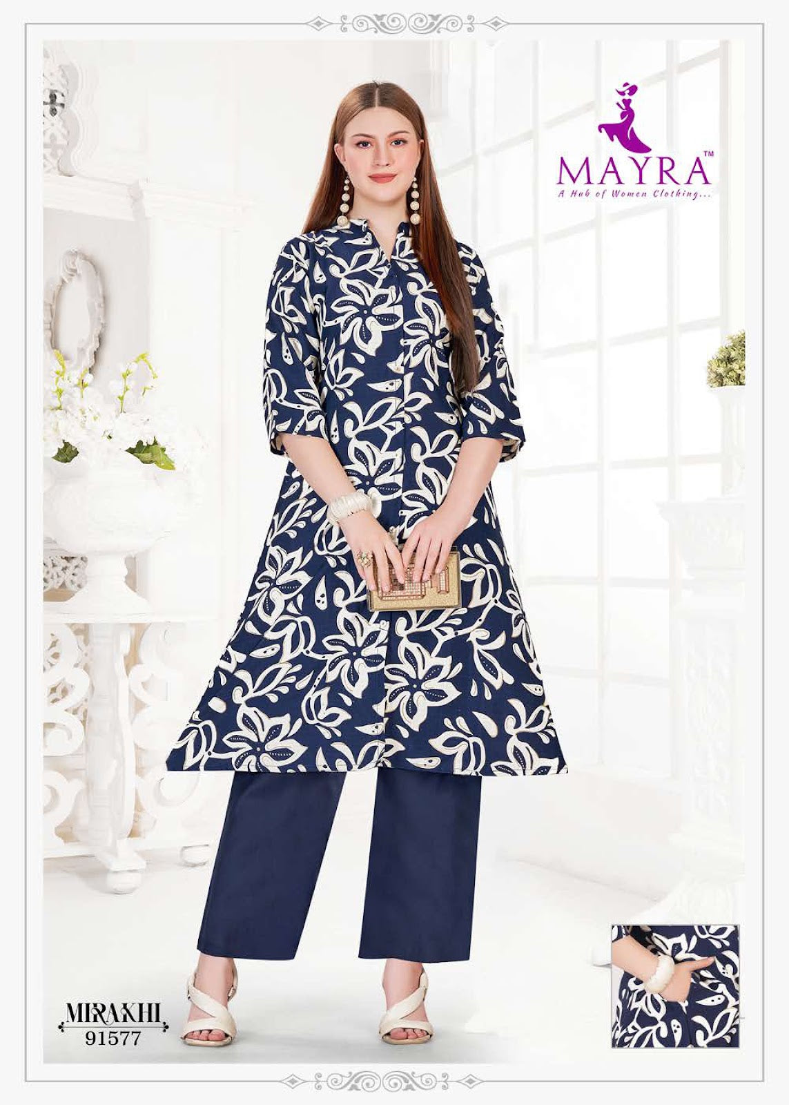 Mirakhi Mayra Vertican Kurti Pant Set Supplier Gujarat