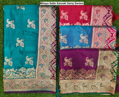 Miraya Satin Saroski Saroj Sarees Exporter Gujarat