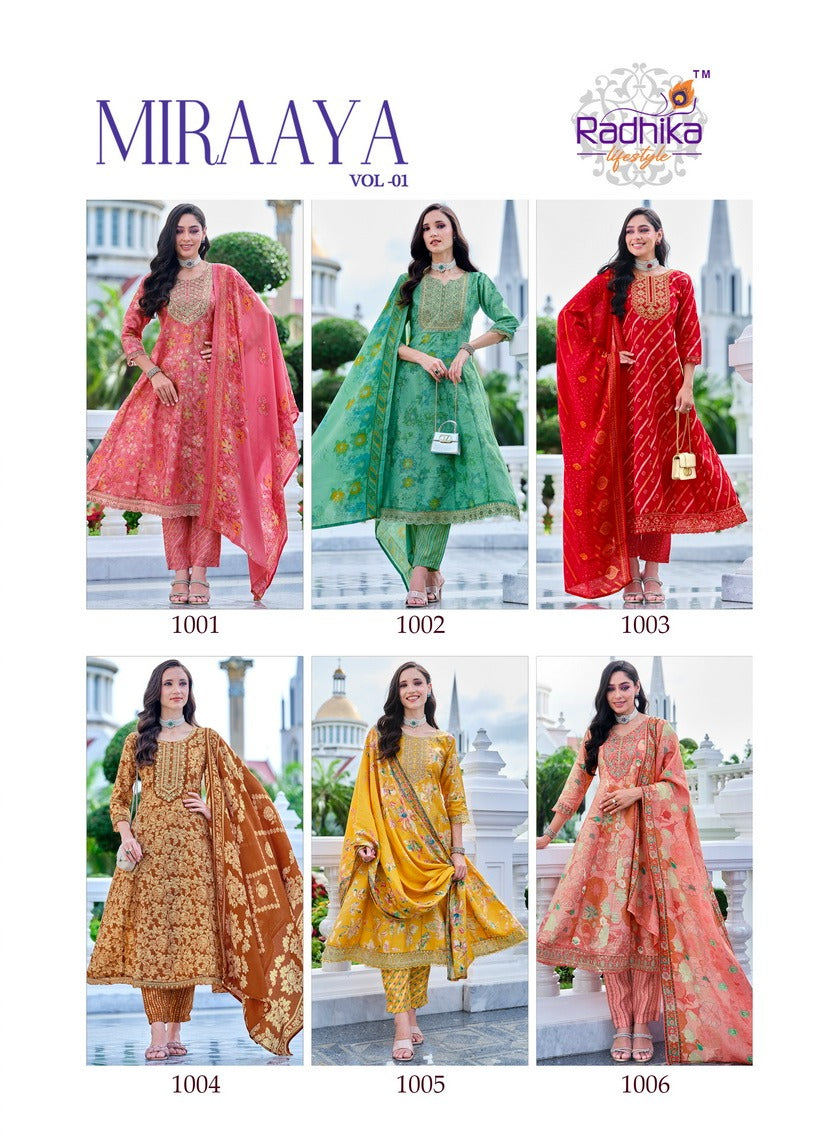 Miraaya Vol 1 Radhika Lifestyle Simmer Readymade Anarkali Suits Exporter Ahmedabad