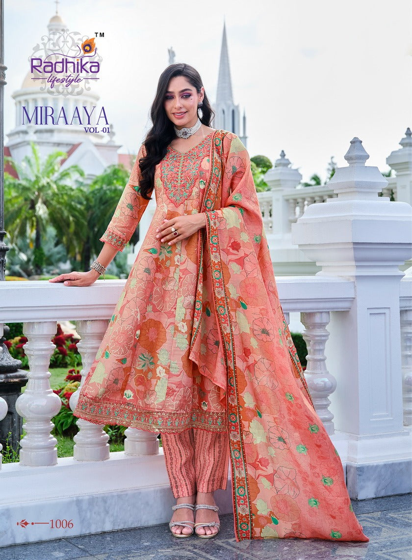Miraaya Vol 1 Radhika Lifestyle Simmer Readymade Anarkali Suits Exporter Ahmedabad