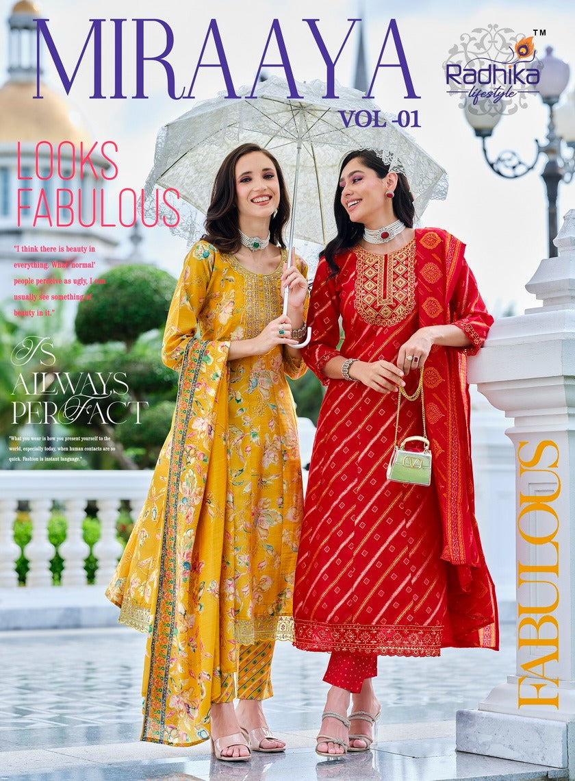 Miraaya Vol 1 Radhika Lifestyle Simmer Readymade Anarkali Suits Exporter Ahmedabad