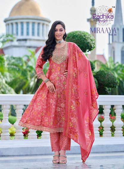 Miraaya Vol 1 Radhika Lifestyle Simmer Readymade Anarkali Suits Exporter Ahmedabad