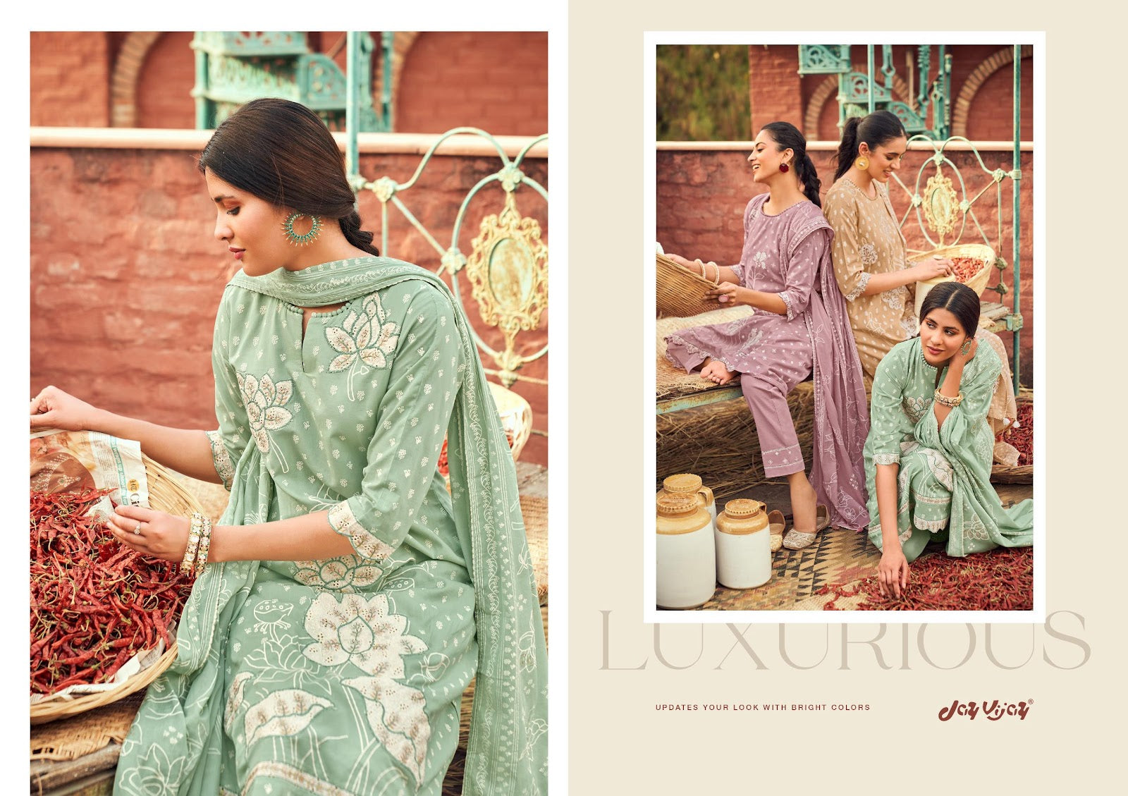 Mirch Masala Jay Vijay Cotton Pant Style Suits Supplier India