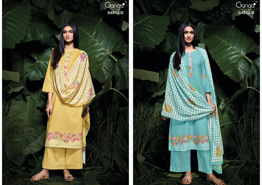 Mirel 4512 Ganga Cotton Plazzo Style Suits Wholesaler Ahmedabad