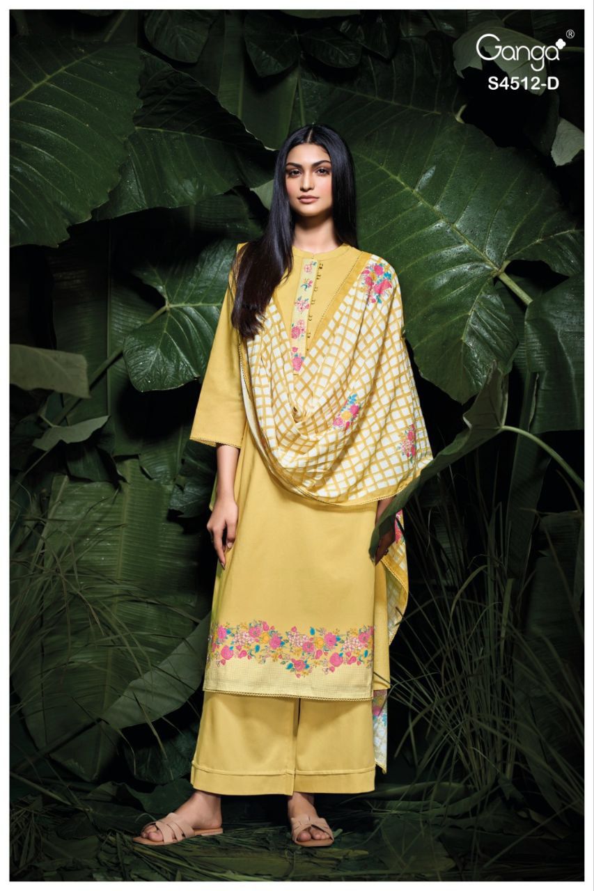 Mirel 4512 Ganga Cotton Plazzo Style Suits Wholesaler Ahmedabad