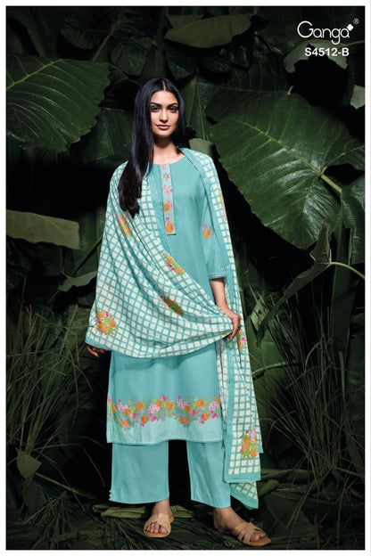 Mirel 4512 Ganga Cotton Plazzo Style Suits Wholesaler Ahmedabad