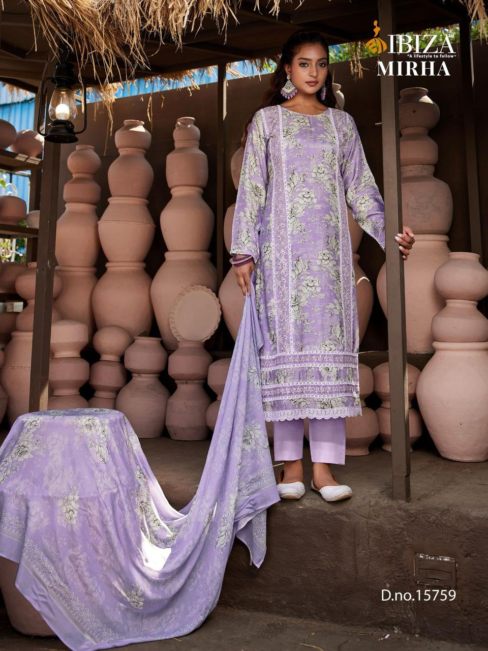 Mirha Ibiza Muslin Pant Style Suits Exporter Gujarat