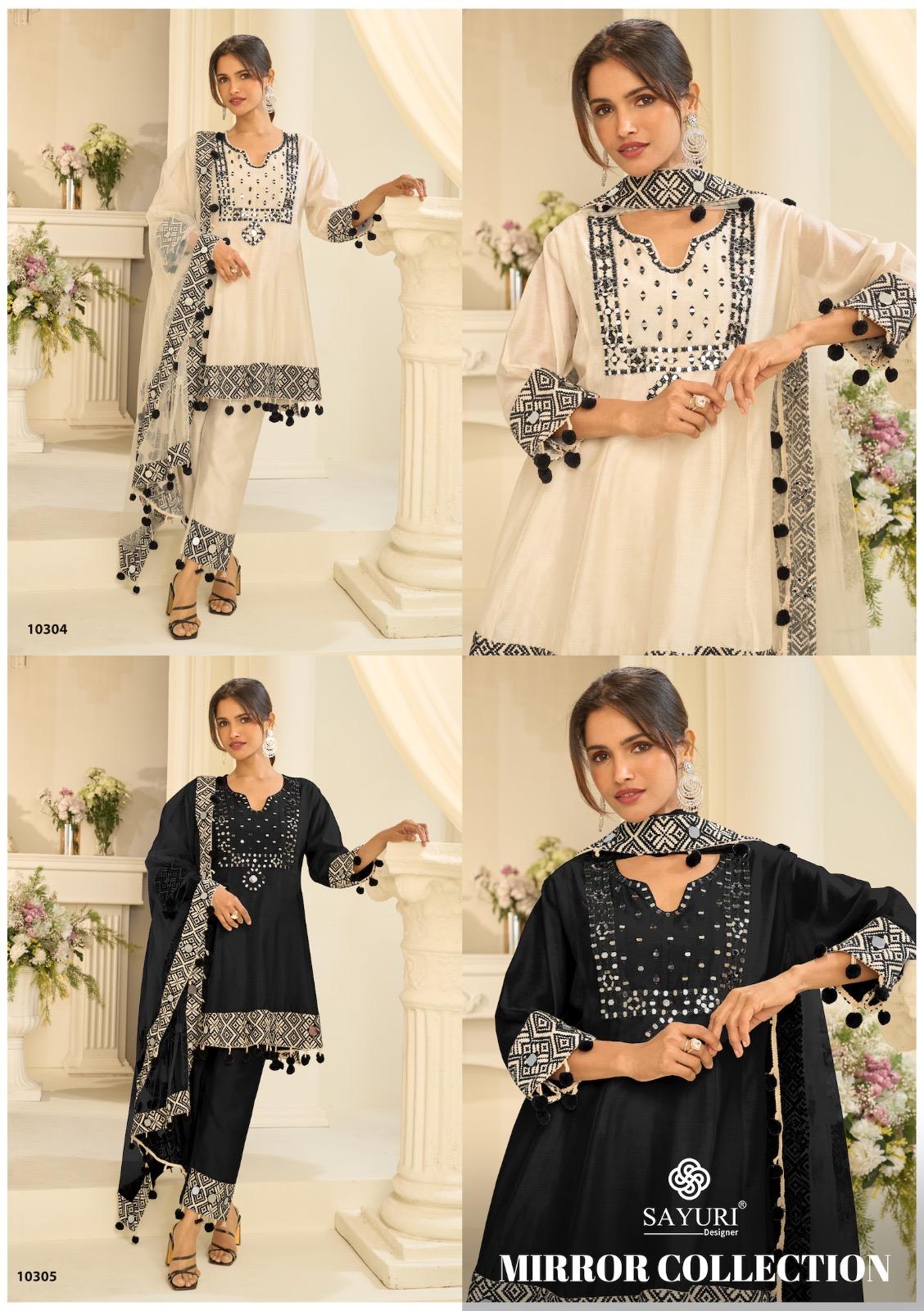Mirror Collection 10304-05 Sayuri Roman Silk Pakistani Readymade Suits Supplier India
