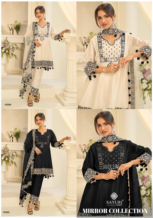 Mirror Collection 10304-05 Sayuri Roman Silk Pakistani Readymade Suits Supplier India