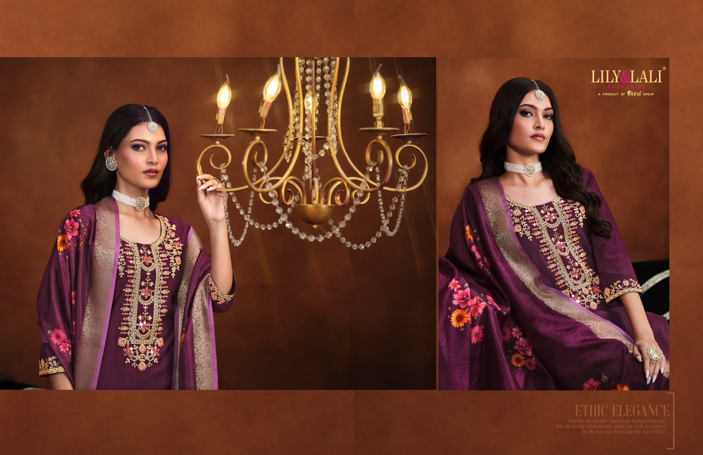 Mirror Lily Lali Viscose Readymade Pant Style Suits Exporter India