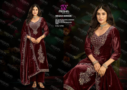 Mirror Megha Velvet Suits Manufacturer Gujarat