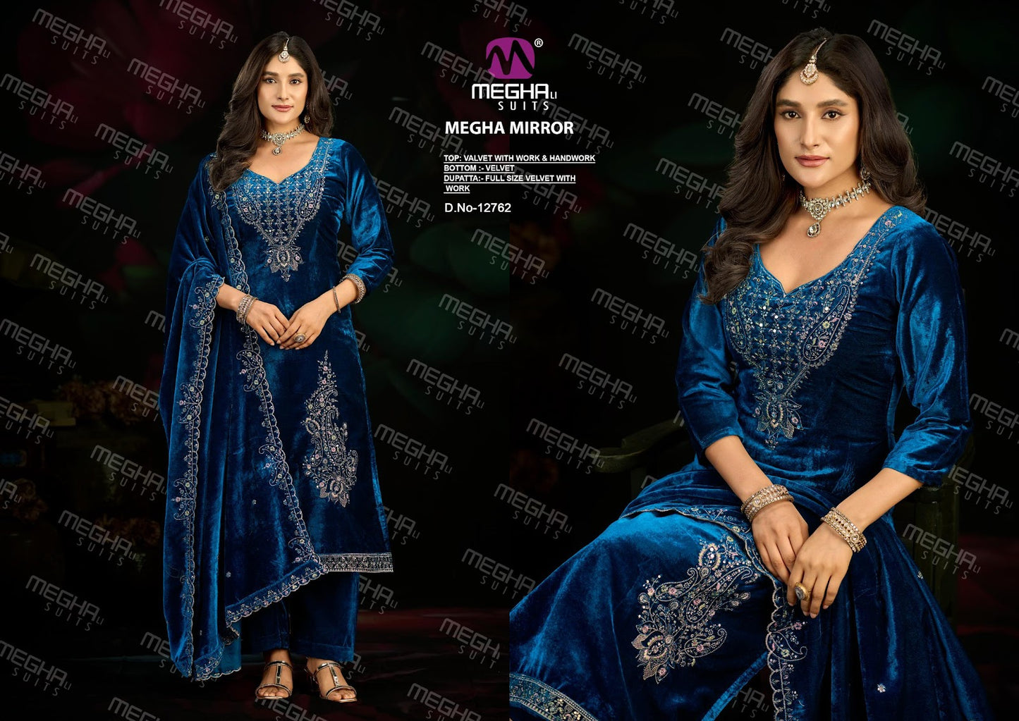 Mirror Megha Velvet Suits Manufacturer Gujarat