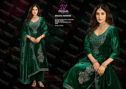 Mirror Megha Velvet Suits Manufacturer Gujarat