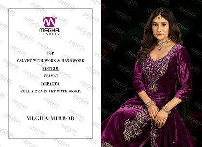 Mirror Megha Velvet Suits Manufacturer Gujarat