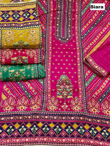 Mirror Work 0210 Siara Chinnon Salwar Suits Wholesaler India