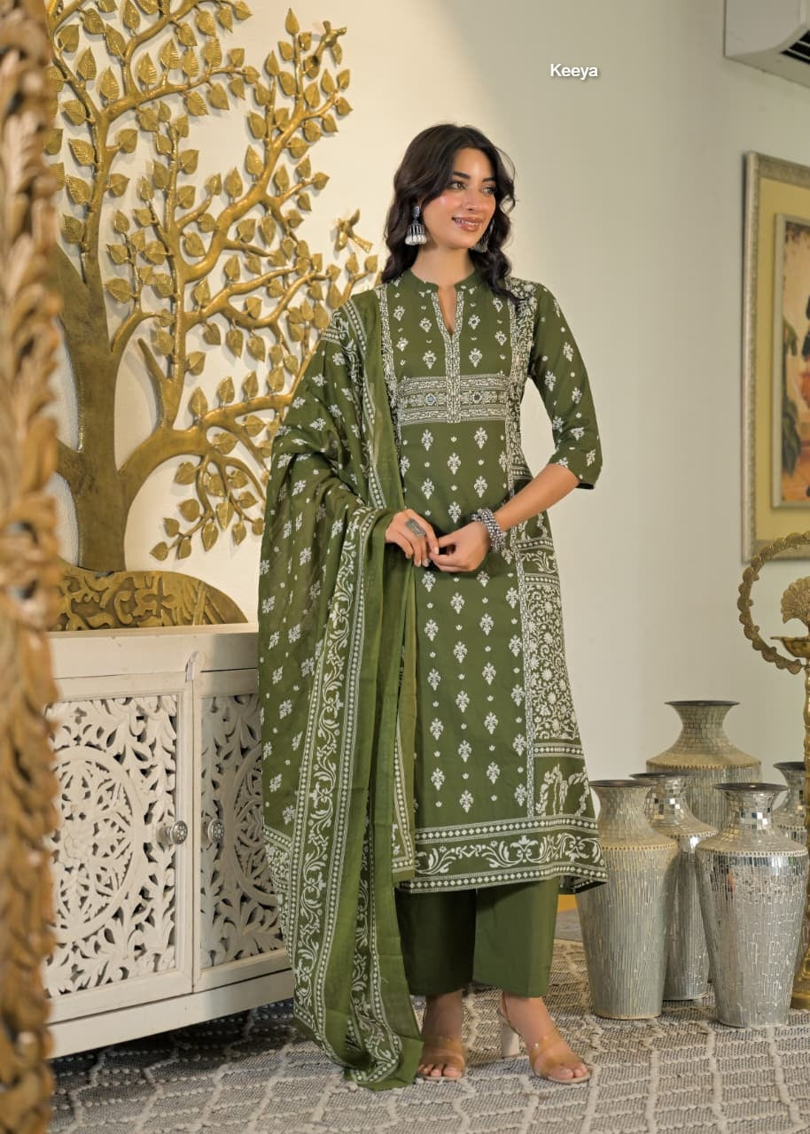 Mirror Work 2509 Keeya Readymade Cotton Pant Suits Manufacturer India