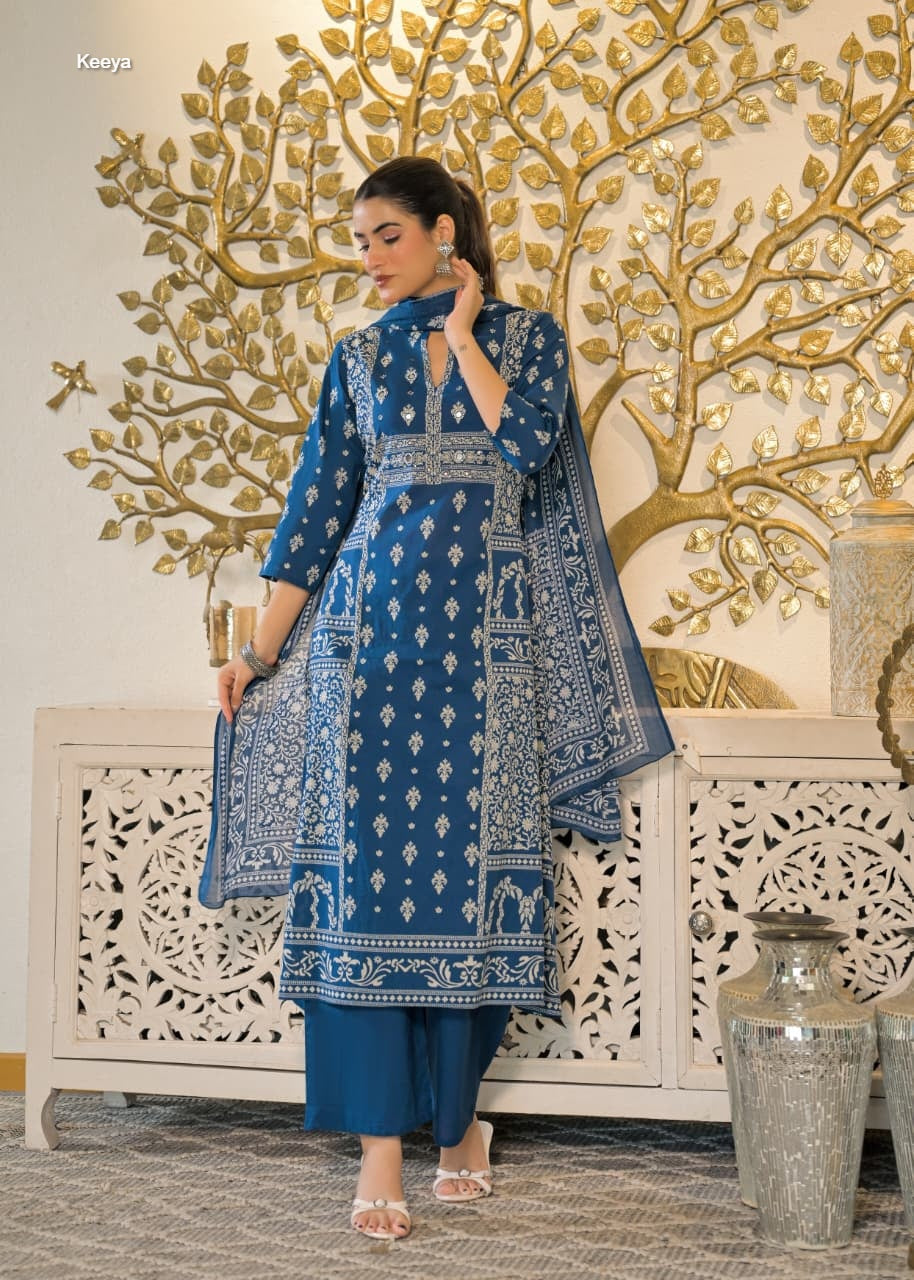 Mirror Work 2509 Keeya Readymade Cotton Pant Suits Manufacturer India