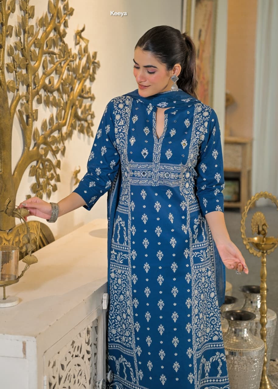 Mirror Work 2509 Keeya Readymade Cotton Pant Suits Manufacturer India