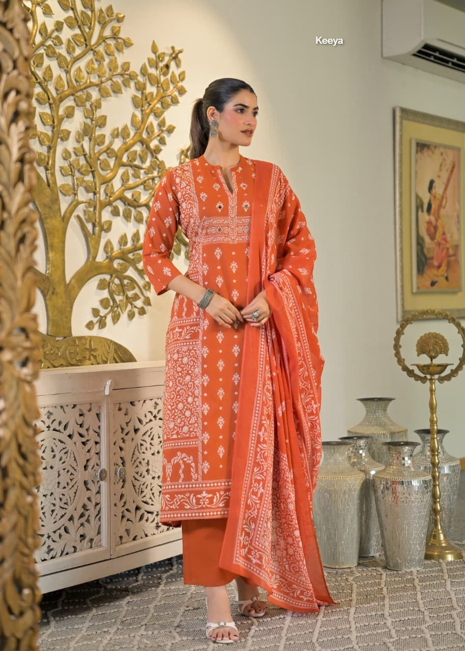 Mirror Work 2509 Keeya Readymade Cotton Pant Suits Manufacturer India