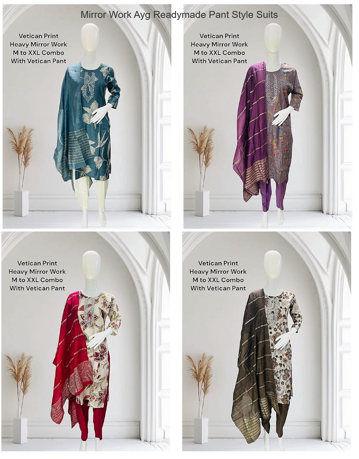 Mirror Work Ayg Vetican Readymade Pant Style Suits Supplier Ahmedabad