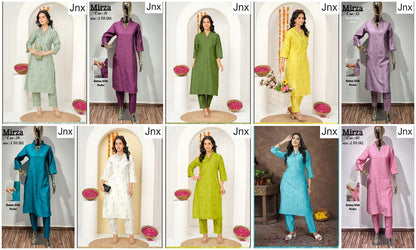 Mirza 0306 Jnx Vertican Kurti Pant Set Wholesale Rate