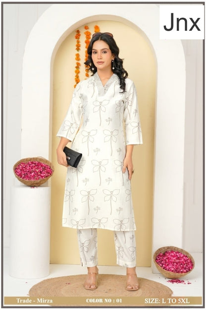 Mirza 0306 Jnx Vertican Kurti Pant Set Wholesale Rate