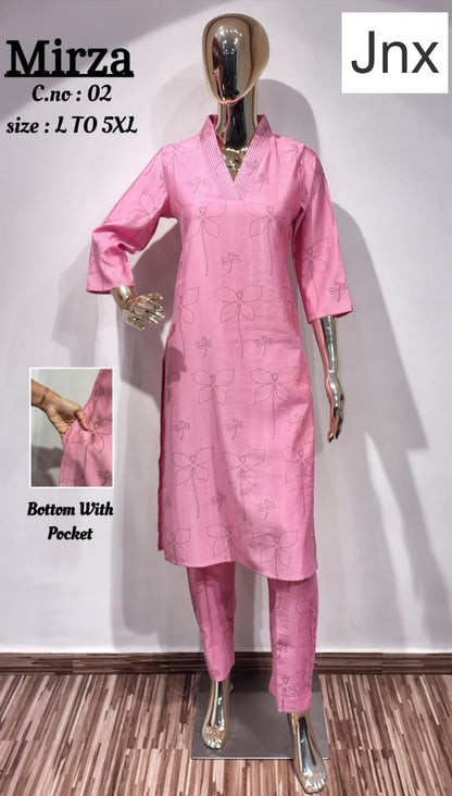 Mirza 0306 Jnx Vertican Kurti Pant Set Wholesale Rate