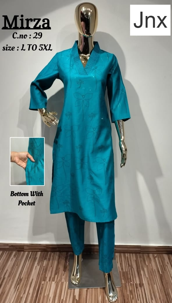 Mirza 0306 Jnx Vertican Kurti Pant Set Wholesale Rate