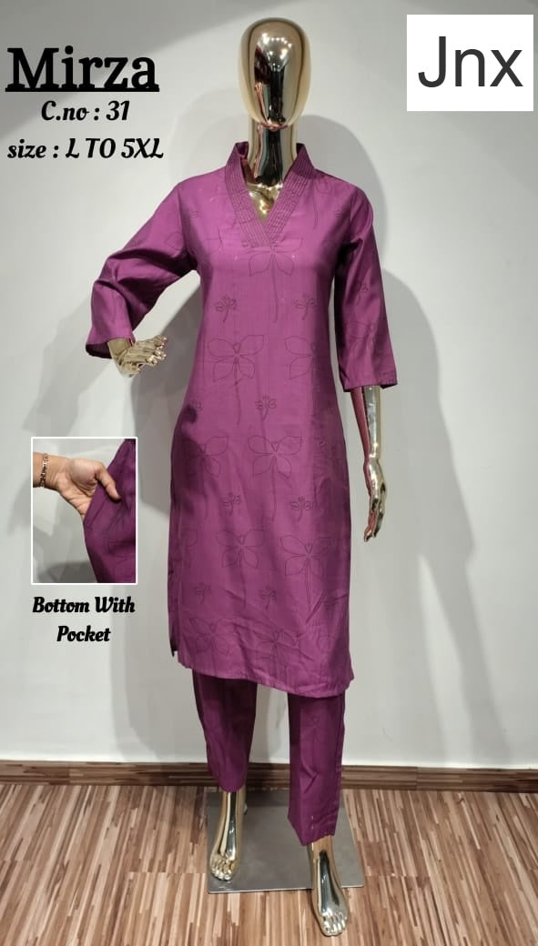 Mirza 0306 Jnx Vertican Kurti Pant Set Wholesale Rate
