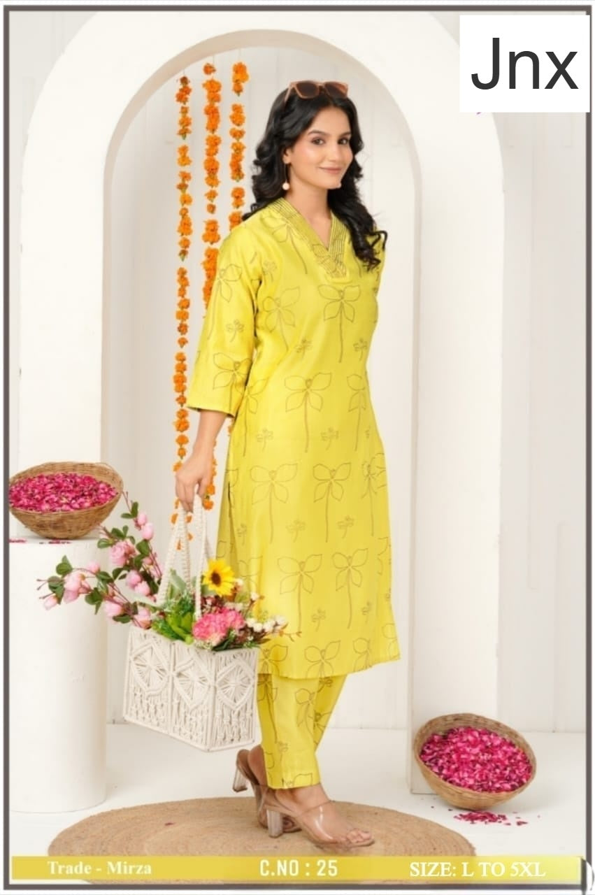 Mirza 0306 Jnx Vertican Kurti Pant Set Wholesale Rate