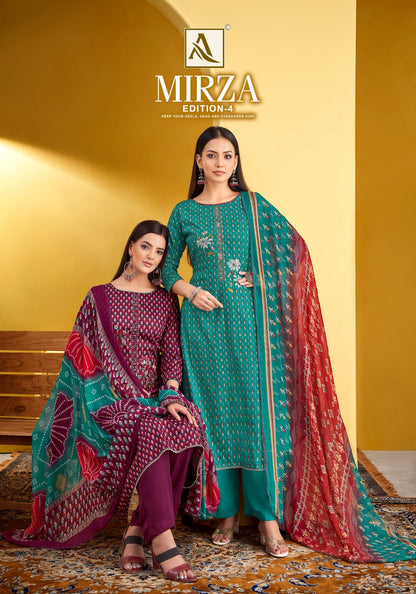 Mirza Edition 4 Alok Zam Cotton Karachi Salwar Suits Supplier