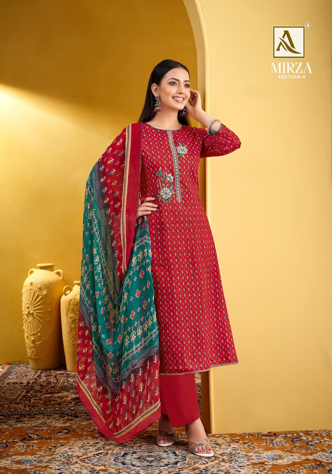 Mirza Edition 4 Alok Zam Cotton Karachi Salwar Suits Supplier
