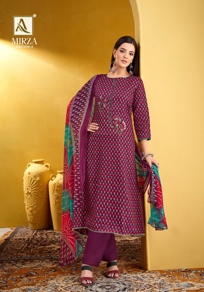 Mirza Edition 4 Alok Zam Cotton Karachi Salwar Suits Supplier