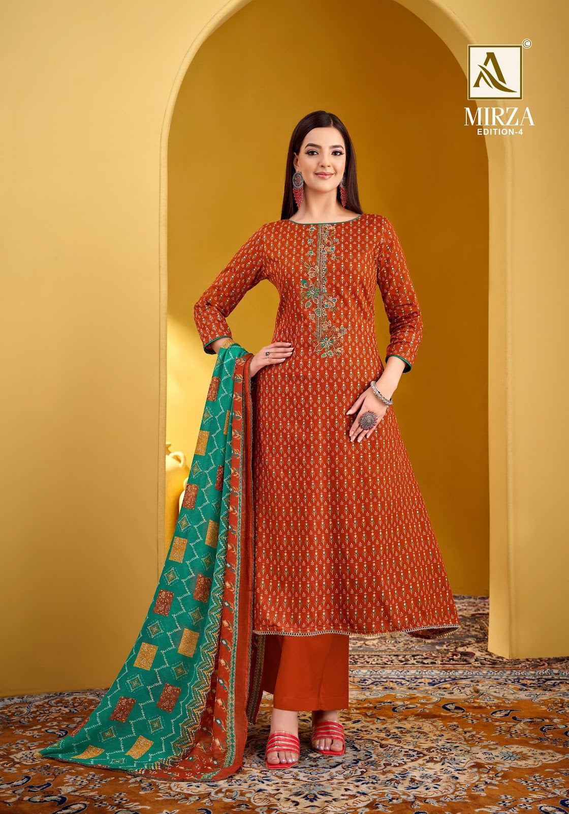 Mirza Edition 4 Alok Zam Cotton Karachi Salwar Suits Supplier