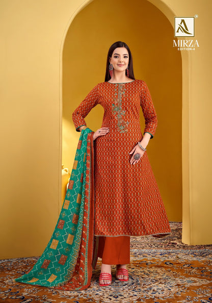 Mirza Edition 4 Alok Zam Cotton Karachi Salwar Suits Supplier